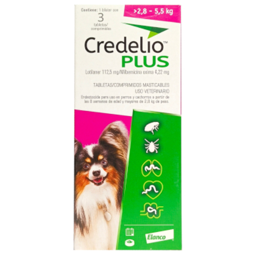 Credelio Plus 2.8 Kg - 5.5 Kg Caja X 3 Tabletas