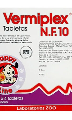 Vermiplex N.F. 10 Caja X 4 Tabletas