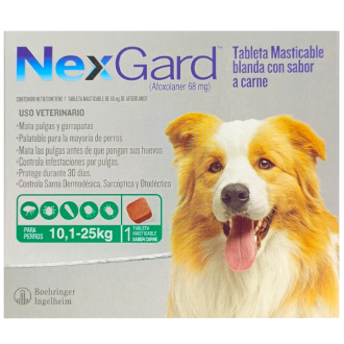 Nexgard Chewable L Para Perros De 10,1 Kg Hasta 25 Kg