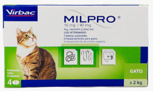 Milpro Cat 16 Mg/40 Mg Caja X 4 Tabletas