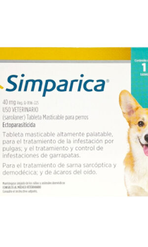 Simparica 40 Mg Para Perros De 10 Kg - 20 Kg